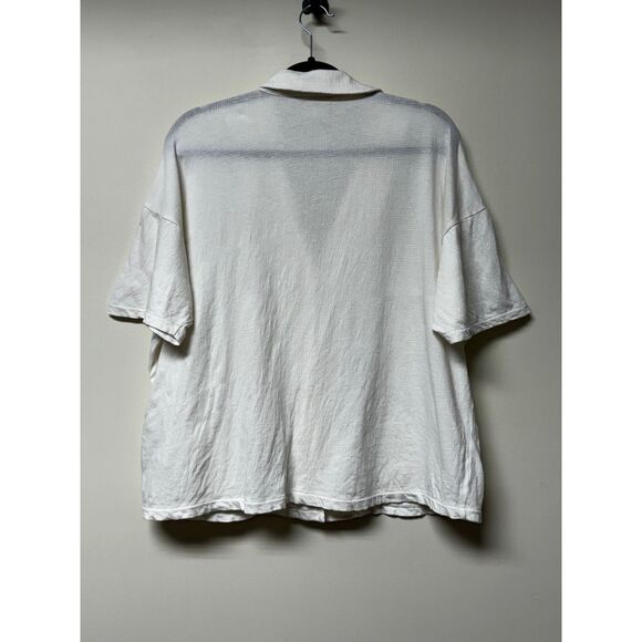 MADEWELL Knit Lightspun Camp Shirt, Tortoise Shell Buttons, Ivory, Sz M - Picture 6 of 10